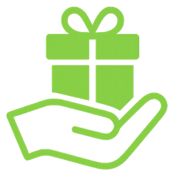 Donations in your hands icon